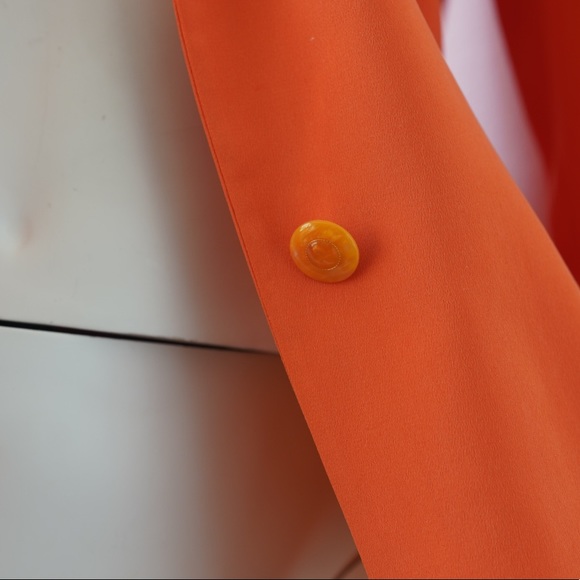 1990's Citrus Custom Silk Coat with yellow lining - Size 2-4 - Picture 5 of 7